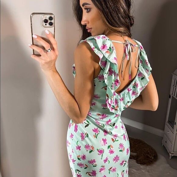 ZARA RUFFLED FLORAL DRESS - Picture 3 of 7